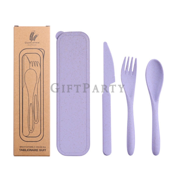 紫色餐具組,贈品,禮品,贈品公司,小麥餐具組刀叉匙