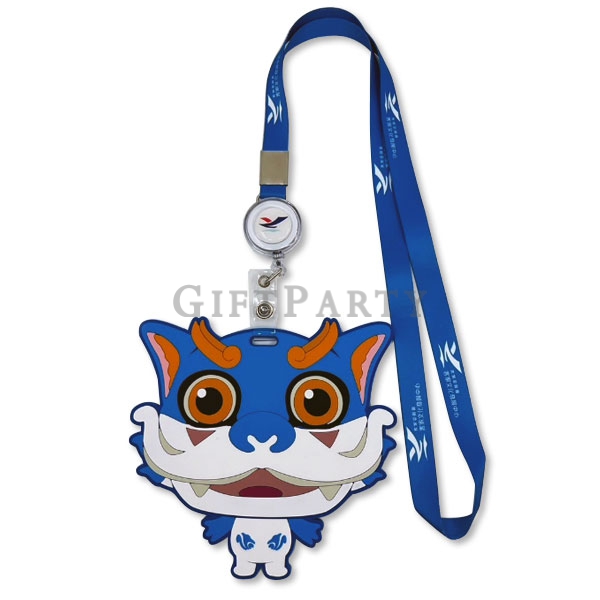 Customized PVC hang tag with lanyard,客製PVC吊牌含溜溜球織帶3