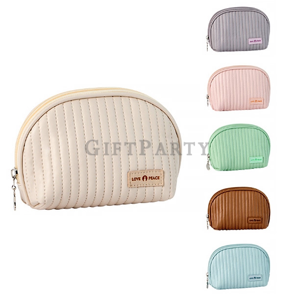 PU leather mini semi-circle cosmetic bagPU皮革迷你半圓化妝包