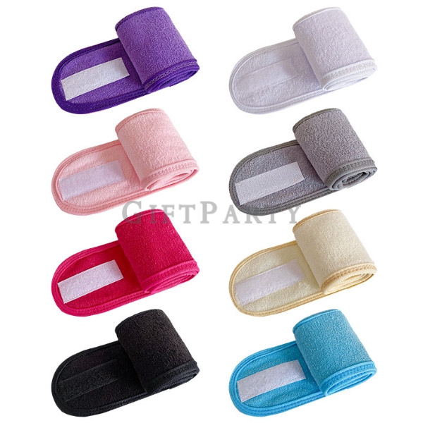 Customized face wash headband, Custom logo hairband with magic tape beauty makeup spa魔鬼氈洗臉髮帶,贈品,