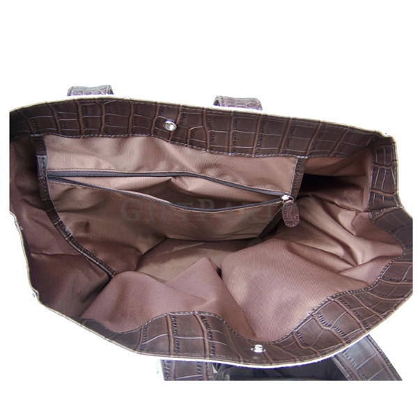 Premium Canvas Tote with PU Leather Handles-高質量PU皮革手把帆布袋,