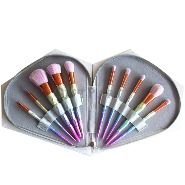 Make-up brush set,鑽石刷具包+螺旋獨角獸刷具十件組8