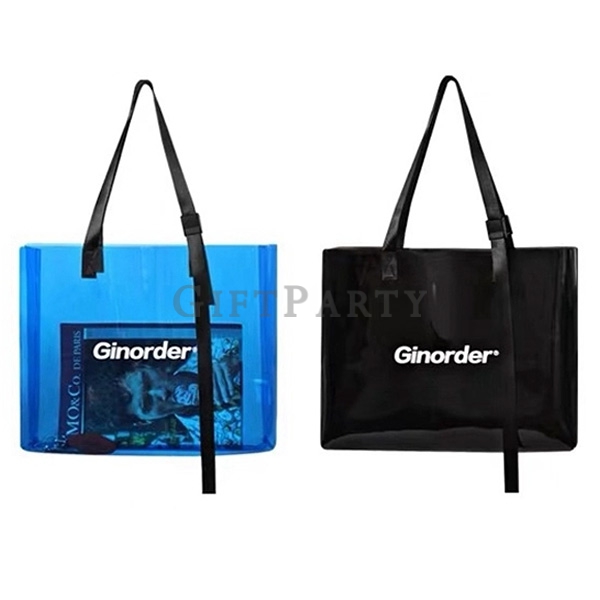 OEM Logo Printed PVC Plastic Hand Bag for Shopping,客製pvc手提袋,pvc購物袋,vogue手提袋,客製企業禮品,廣告贈品定制,潮牌贈品,客製PVC
