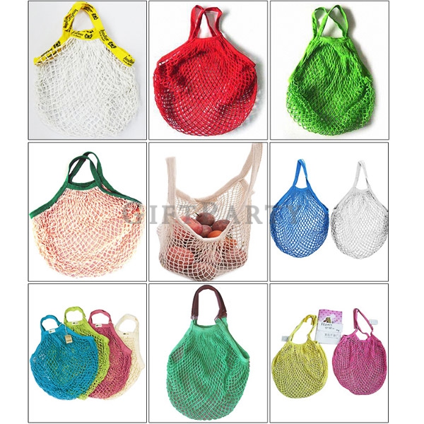 購物綿網袋水果網袋ECO Bags Fruit Shopping String Grocery Shopper Tote Mesh Woven Net Bag,Cotton Fruit Produce