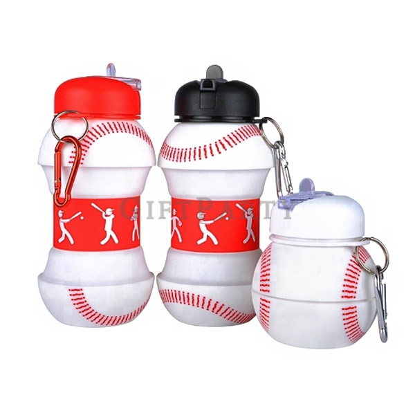 Silicone baseball shape telescopic kettle,棒球造型伸縮水壺,棒球禮品,棒球紀念品,棒球贈品, Baseball kettle,職棒週邊紀念品