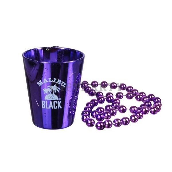 塑料Shot杯帶珠鍊,Mardi Gras Shot Glass Beads Necklace