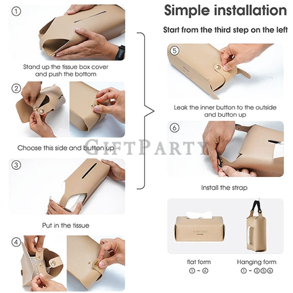Leather Tissue Cover Tissue Box Holder,皮革面紙套,皮革紙巾套,車用面紙套