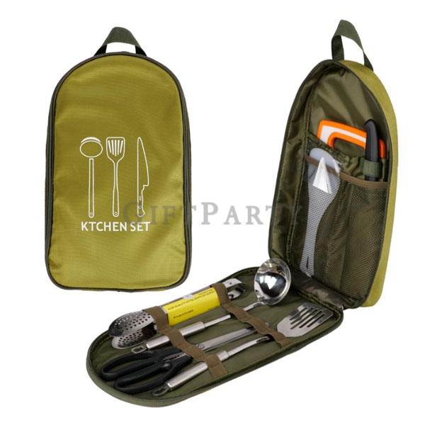 Outdoor Cooker Camping Cookout Cutlery Kit,户外炊具露营野炊餐具包八件組