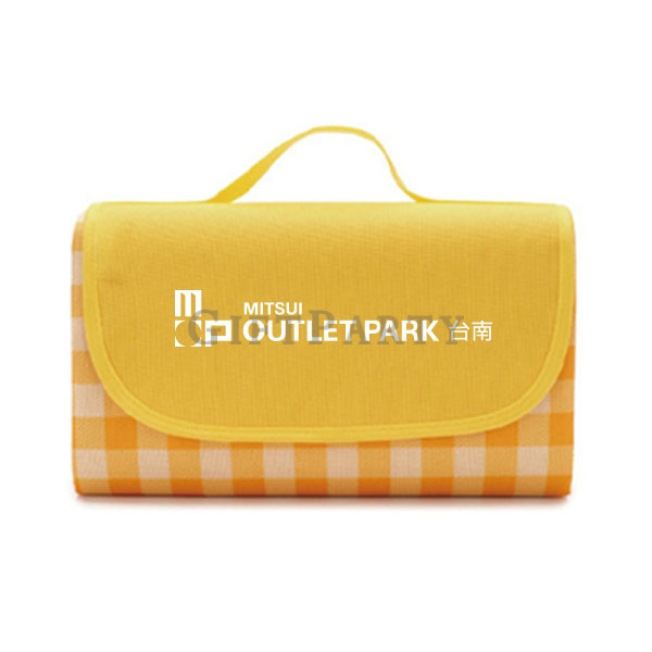 Picnic Mat Yellow Plaid,野餐墊黃色格子,野餐墊,戶外活動贈品,格紋野餐墊,品牌行銷贈品,露營禮品,客製化禮品