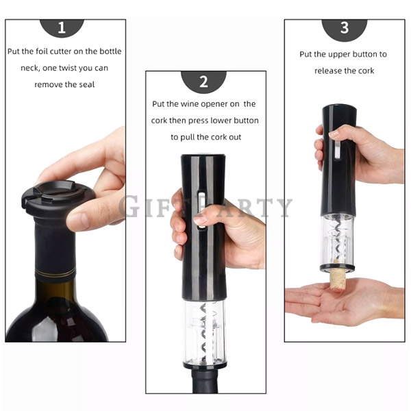 custom wine opener, electric wine opener set, corporate wine gifts, premium GWP, bulk procurement, T