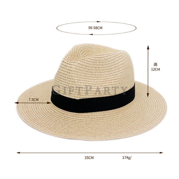 Straw hat custom ribbon LOGO草帽定制緞帶LOGO3