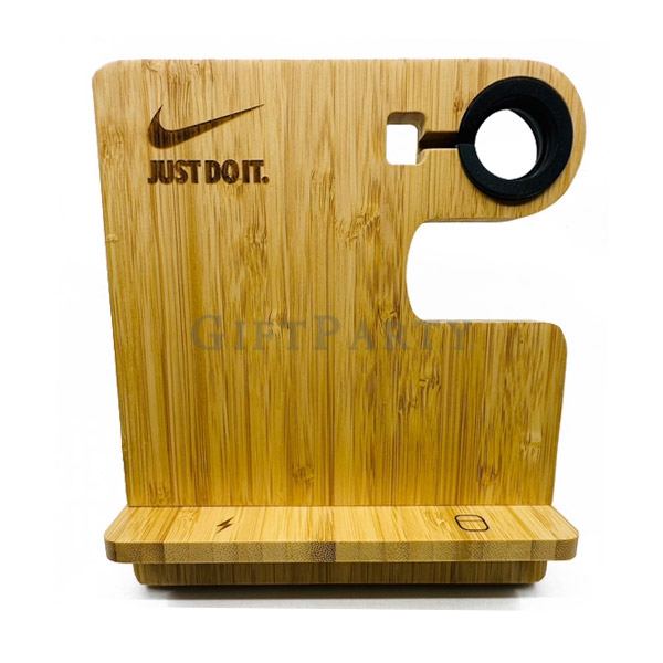 Customized gifts, promotional gifts, brand gifts, car brand gifts,三合一竹製無線充電座