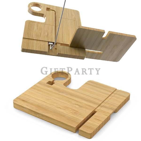 客製化禮品,新款贈品,商務禮品,員工禮品,LNRO M三合一竹製無線充電座4
