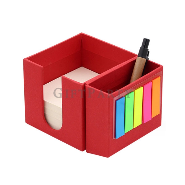 便條盒,校園徵材贈品,禮品,贈品,客製化禮品,牛皮便簽盒側翻帶筆2