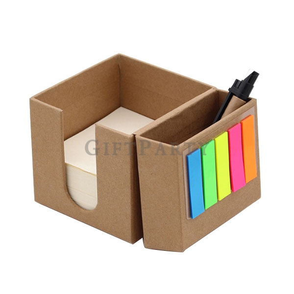 促銷贈品,客製化禮品,贈品,牛皮便簽盒側翻帶筆