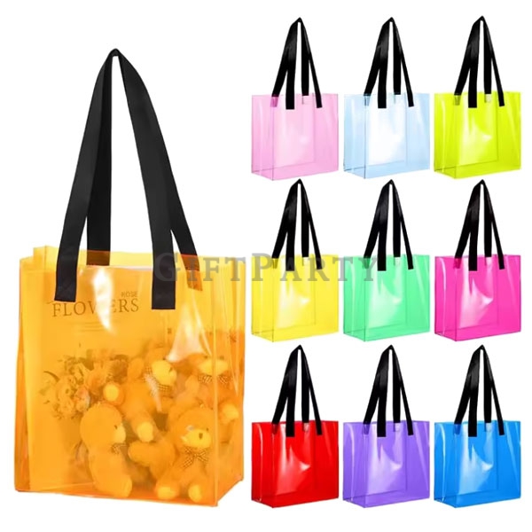 PVC Clear Jelly Handle Travel Tote Bag,PVC手提袋, 透明廣告袋, 客製包裝袋, 展覽活動袋, LOGO 提袋