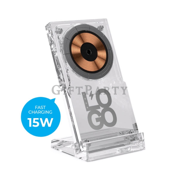 企業贈品,高品質贈品,商務贈品,壓克力-15W-磁吸無線充電座