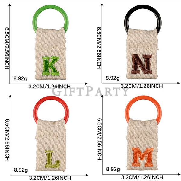 alphabet short strap, logo keychain accessory, A-Z letter tag, personalized hanging charm, giveaway