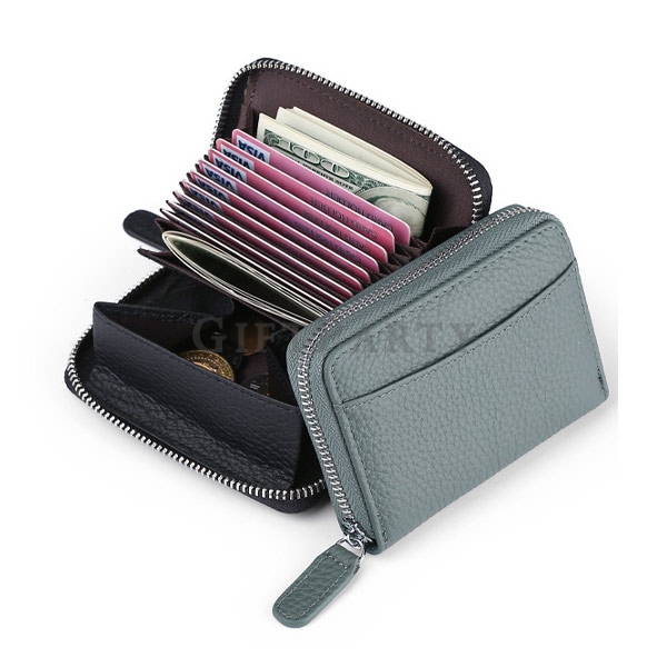 rfid card holder,leather wallet,branded coin pouch,custom logo wallet,corporate gift,RFID防盗刷風琴卡包真皮卡套
