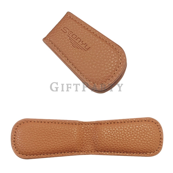 leather money clip, PU cash clip, custom logo clip, corporate gifting item,皮革磁鐵鈔票夾