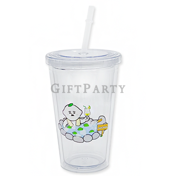 16OZ 雙層吸管杯, 食品級AS杯子, 客製化環保杯, UV印刷隨行杯, 企業贈品杯16OZ double-layer straw cup, food-grade AS cup, customize
