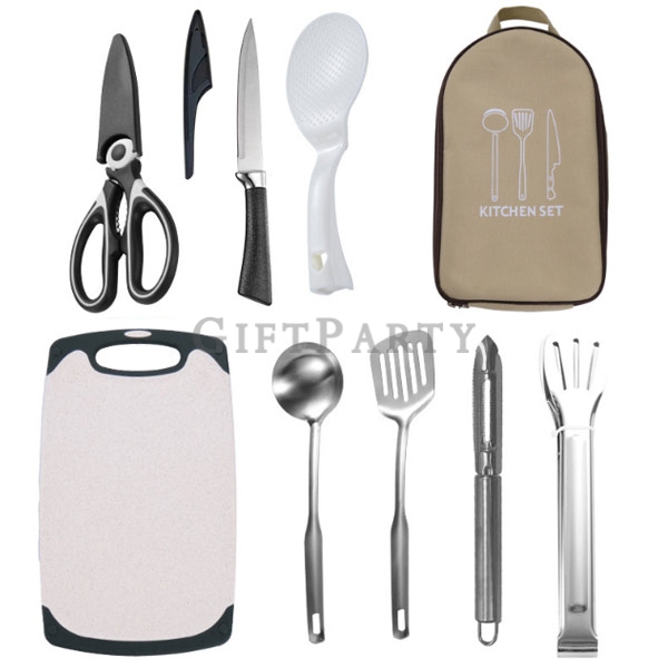 Outdoor Cooker Camping Cookout Cutlery Kit,户外炊具露营野炊餐具包八件組,客製化禮品,贈品,企業禮品,客製化餐具