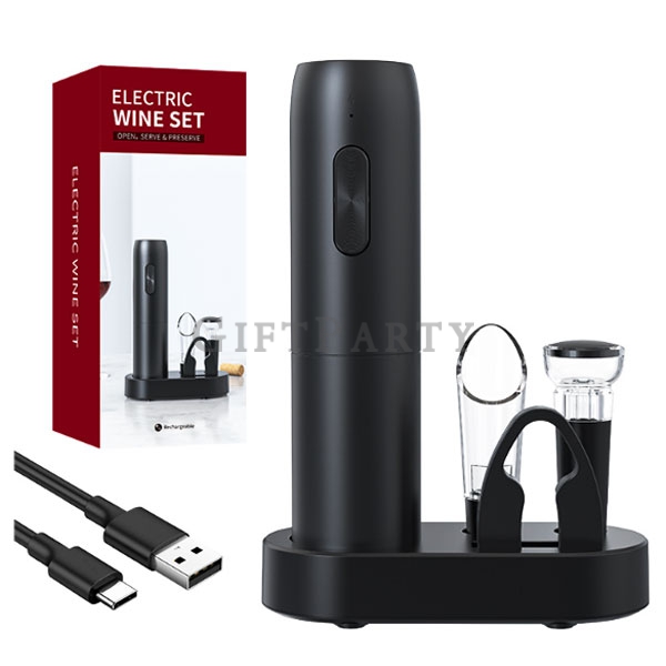 電動紅酒開瓶器套裝五件組,客製化開瓶器,五件組開瓶器, 台北禮贈品, VIP禮品