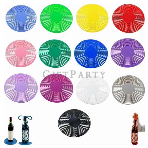 硅膠墊酒瓶提袋.酒精品牌贈品, 廚房美學小物, 萬用提網客製, 雷雕Logo贈品, ESG環保贈品