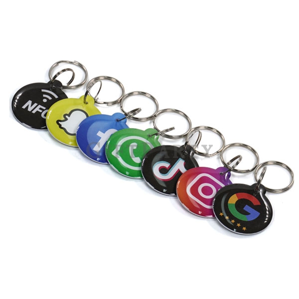 custom NFC keychain, epoxy keychain bulk, digital business card, branded merchandise Taipei, corpora